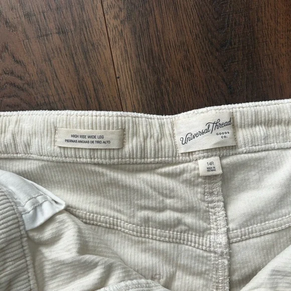 Universal Thread Cream Corduroy Wide-Leg Pants - Picture 2 of 2